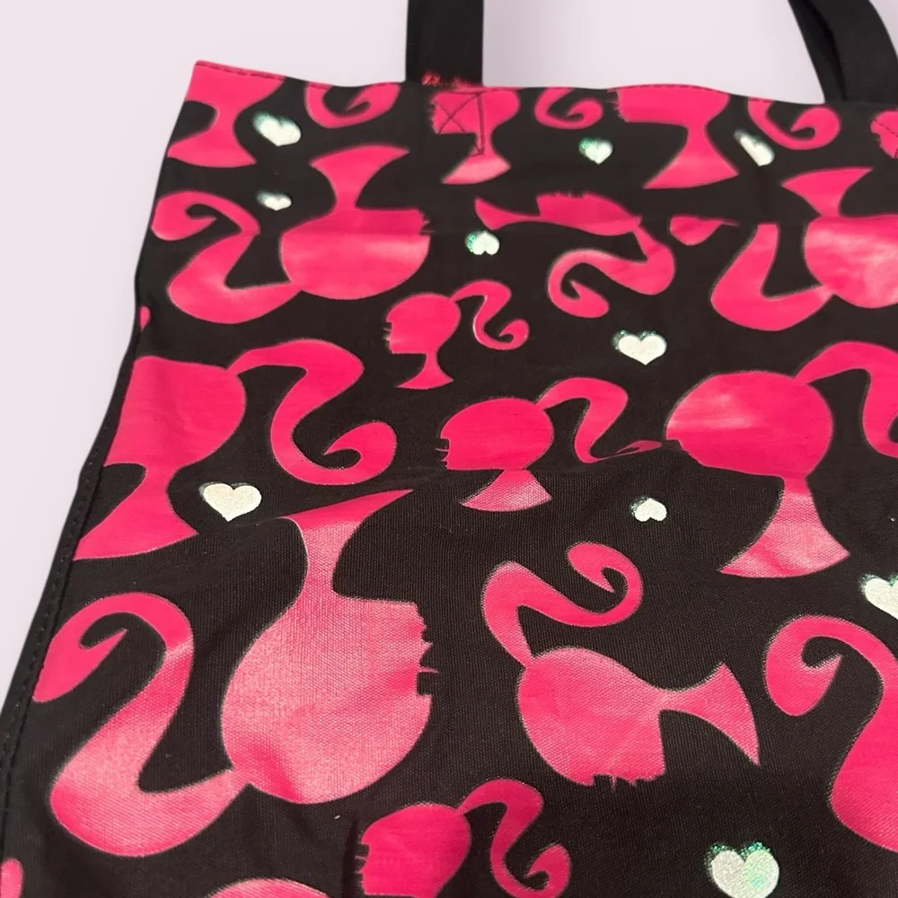 Stylish Black and Pink Barbie Tote Bag - Picture 3 of 10